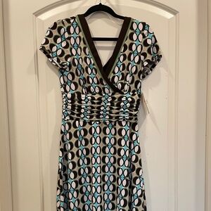 Sandra Darren Two-Tone Print Vintage Dress